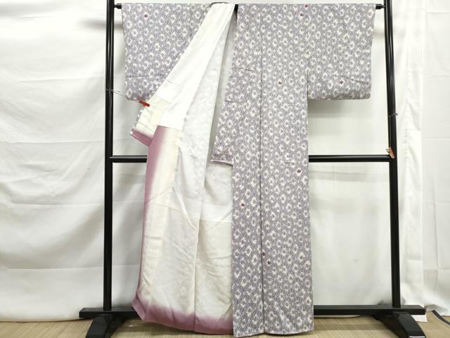 平和屋着物■上質な小紋　手描き　抽象花文　正絹　逸品　DABK3257qa