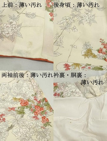 平和屋着物■上質な小紋　エ霞枝花文　暈し染め　正絹　逸品　DABK3263qa