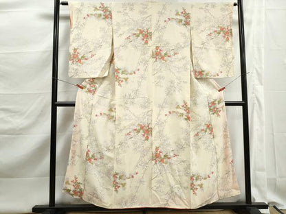 平和屋着物■上質な小紋　エ霞枝花文　暈し染め　正絹　逸品　DABK3263qa