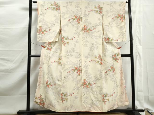 平和屋着物■上質な小紋　エ霞枝花文　暈し染め　正絹　逸品　DABK3263qa