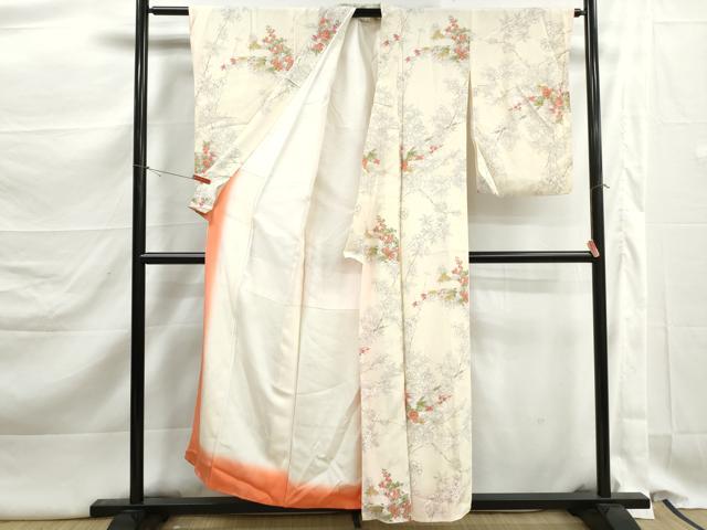 平和屋着物■上質な小紋　エ霞枝花文　暈し染め　正絹　逸品　DABK3263qa