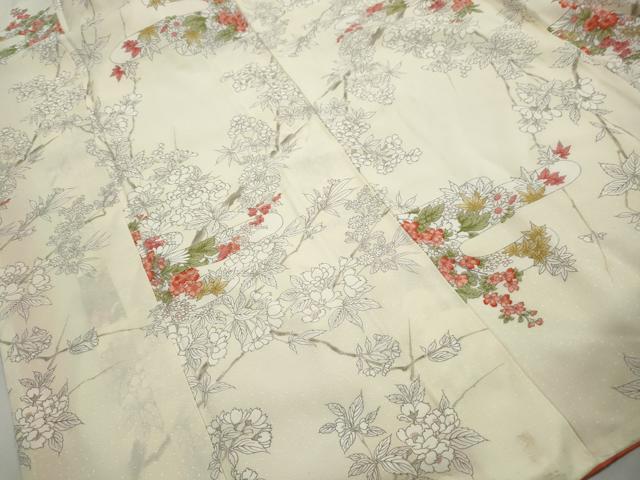 平和屋着物■上質な小紋　エ霞枝花文　暈し染め　正絹　逸品　DABK3263qa