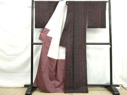 平和屋着物■上質な紬　80亀甲　間道　正絹　逸品　DABK3267qa