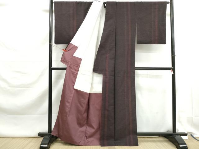 平和屋着物■上質な紬　80亀甲　間道　正絹　逸品　DABK3267qa