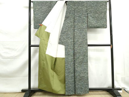 平和屋着物■上質な紬　駒刺繍　風景花文　正絹　逸品　DABK3269qa