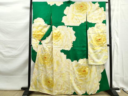 平和屋着物■豪華振袖　駒刺繍　花尽くし　牡丹　金彩　正絹　逸品　DABK3270qa