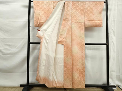平和屋着物■上質な小紋　花青海波地紋　暈し染め　正絹　逸品　DABK3272qa