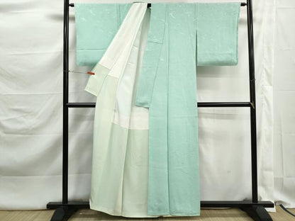 平和屋着物■上質な色無地　流水風景地紋　正絹　逸品　DABK3273qa