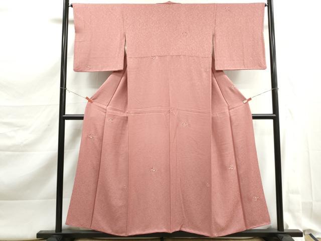平和屋着物■上質な小紋　総刺繍　笹の葉丸文　金糸　正絹　逸品　DABK3274qa