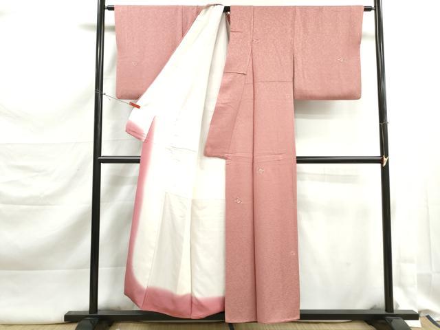 平和屋着物■上質な小紋　総刺繍　笹の葉丸文　金糸　正絹　逸品　DABK3274qa