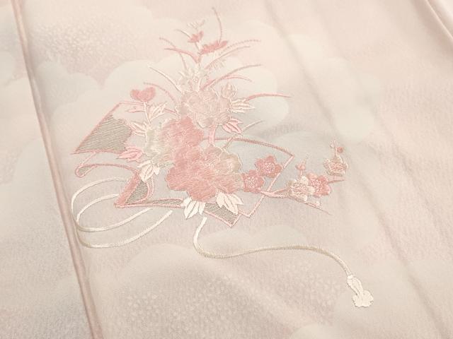 平和屋着物■訪問着　総刺繍　冊子花文　暈し染め　正絹　逸品　DABK3277qa
