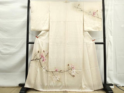 平和屋着物■訪問着　手描き　枝花文　暈し染め　正絹　逸品　DABK3278qa