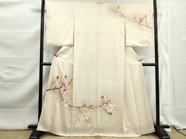 平和屋着物■訪問着　手描き　枝花文　暈し染め　正絹　逸品　DABK3278qa