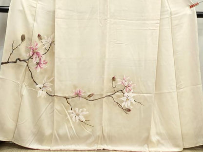 平和屋着物■訪問着　手描き　枝花文　暈し染め　正絹　逸品　DABK3278qa