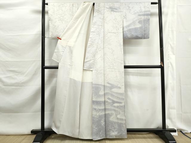 平和屋着物■訪問着　霞草花文　暈し染め　正絹　逸品　DABK3279qa