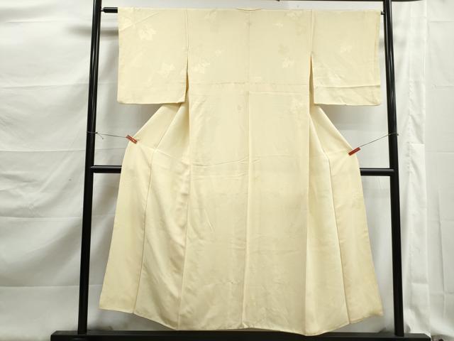 平和屋着物■上質な色無地　舞葉地紋　淡黄色　正絹　逸品　DABK3280qa