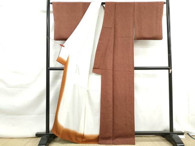 平和屋着物■江戸小紋　鮫小紋柄　鬼しぼ縮緬　反端付き　正絹　逸品　DABK3281qa