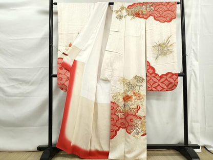 平和屋着物■豪華振袖　駒刺繍　絞り　冊子花文　金銀糸　正絹　逸品　DABK3286qa