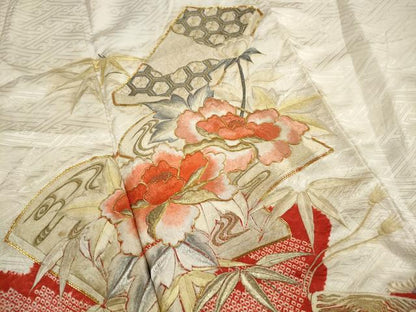 平和屋着物■豪華振袖　駒刺繍　絞り　冊子花文　金銀糸　正絹　逸品　DABK3286qa
