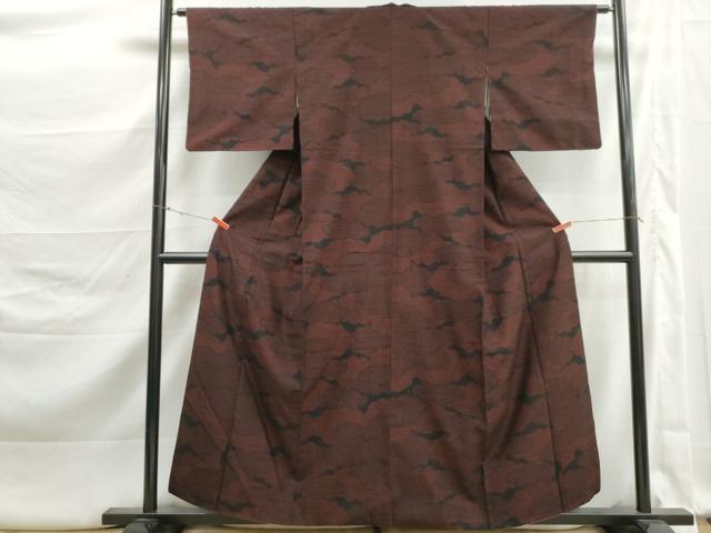 平和屋着物■結城紬　100亀甲　重ね雲文　高島屋扱い　正絹　逸品　DABK3287qa