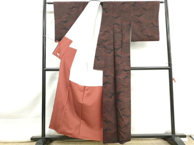 平和屋着物■結城紬　100亀甲　重ね雲文　高島屋扱い　正絹　逸品　DABK3287qa