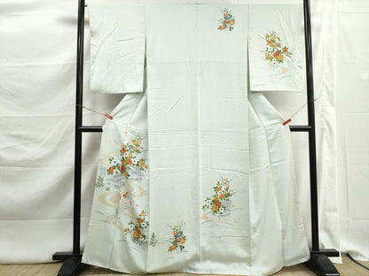 平和屋着物■訪問着　風景花文　正絹　逸品　DABK3291qa