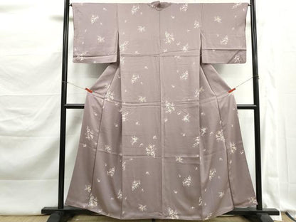 平和屋着物■上質な小紋　枝花文　正絹　逸品　DABK3296qa
