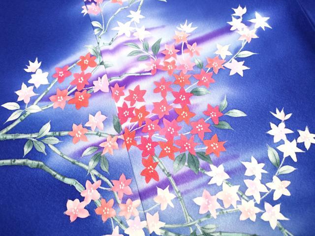 平和屋着物■訪問着　手描き　枝花文　暈し染め　正絹　逸品　DABK3298qa