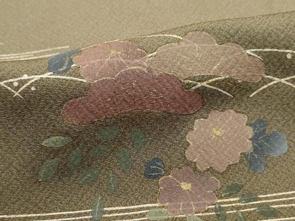 平和屋着物■訪問着　松花文　金彩　ロング丈　正絹　逸品　DABK3303qa