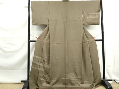 平和屋着物■訪問着　松花文　金彩　ロング丈　正絹　逸品　DABK3303qa