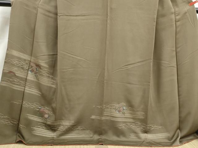 平和屋着物■訪問着　松花文　金彩　ロング丈　正絹　逸品　DABK3303qa