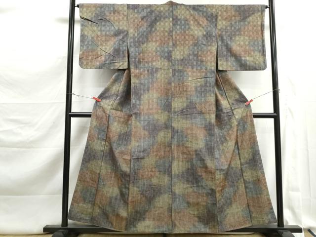 平和屋着物■上質な紬　霞文　暈し染め　正絹　逸品　DABK3309qa