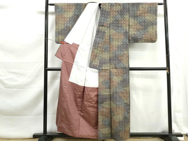 平和屋着物■上質な紬　霞文　暈し染め　正絹　逸品　DABK3309qa