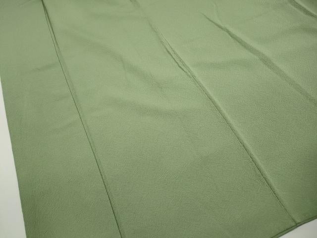 平和屋着物■上質な色無地　柳色　正絹　逸品　DABK3312qa