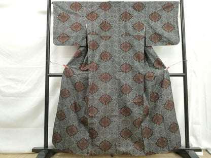 平和屋着物■本場大島紬　7マルキ　七宝花文　正絹　逸品　DABK3313qa