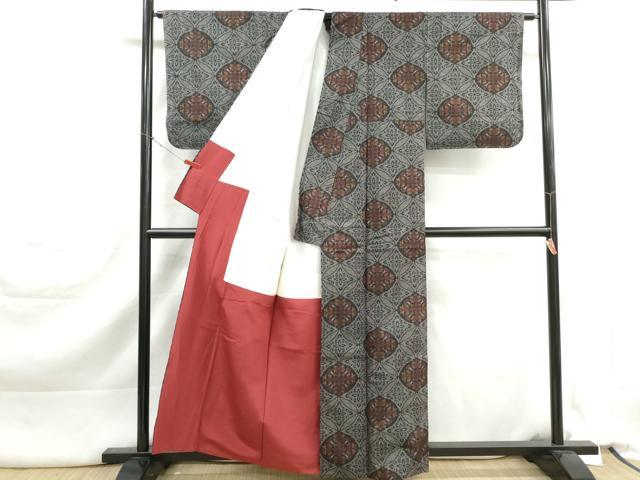 平和屋着物■本場大島紬　7マルキ　七宝花文　正絹　逸品　DABK3313qa