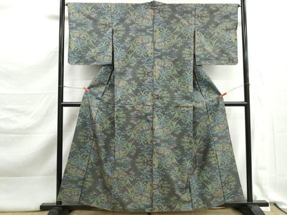 平和屋着物■本場大島紬　7マルキ　風景花文　正絹　逸品　DABK3324qa