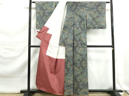 平和屋着物■本場大島紬　7マルキ　風景花文　正絹　逸品　DABK3324qa