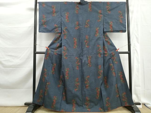 平和屋着物■本場大島紬　7マルキ　草花文　正絹　逸品　DABK3332qa