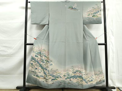 平和屋着物■訪問着　友禅　風景文　暈し染め　正絹　逸品　DABK3335qa