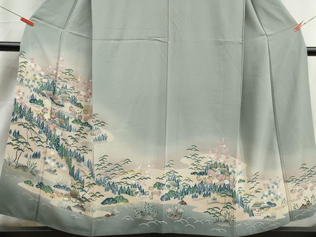 平和屋着物■訪問着　友禅　風景文　暈し染め　正絹　逸品　DABK3335qa
