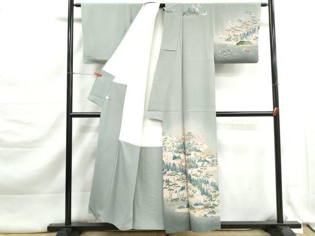 平和屋着物■訪問着　友禅　風景文　暈し染め　正絹　逸品　DABK3335qa