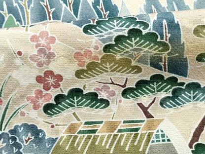 平和屋着物■訪問着　友禅　風景文　暈し染め　正絹　逸品　DABK3335qa