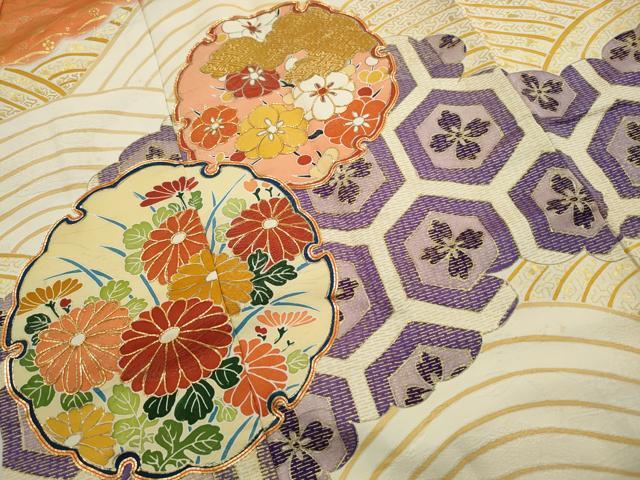 平和屋着物■豪華振袖　駒刺繍　吉祥雪輪花文　金彩　正絹　逸品　DABK3342qa
