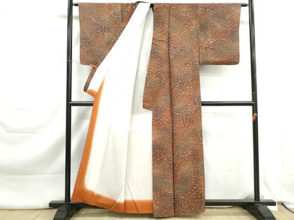 平和屋着物■上質な小紋　亀甲花文　暈し染め　正絹　逸品　DABK3348qa