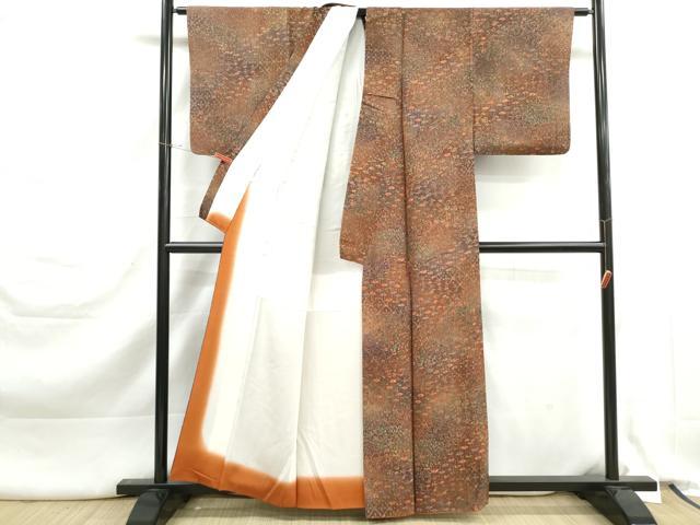 平和屋着物■上質な小紋　亀甲花文　暈し染め　正絹　逸品　DABK3348qa