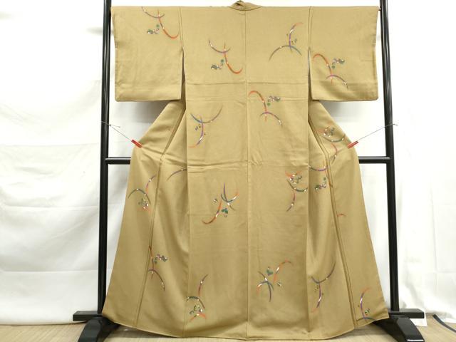 平和屋着物■上質な小紋　抽象文　正絹　逸品　DABK3355qa