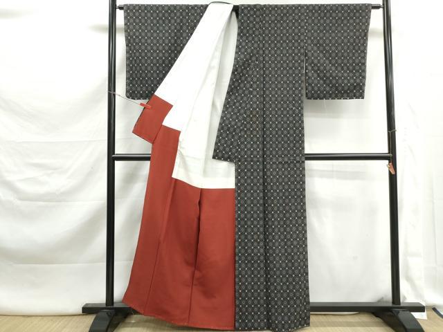 平和屋着物■上質な紬　丸文　正絹　逸品　DABK3360qa