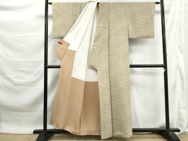 平和屋着物■上質な小紋　楽器文　横笛　正絹　逸品　DABK3362qa