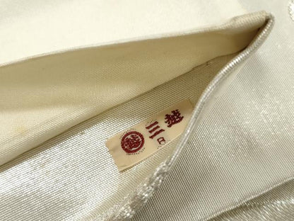 平和屋着物◎六通柄袋帯　群鶴文　銀糸　三越扱い　正絹　逸品　DABK3373qa